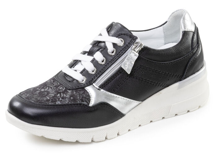 ELENA EDEN, bequeme Damen-Sneaker, Weite H, mit herausnehmbarem Fussbett SCHWARZ