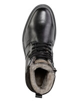 Schnür-Stiefel mit echtem Lammfellfutter SCHWARZ