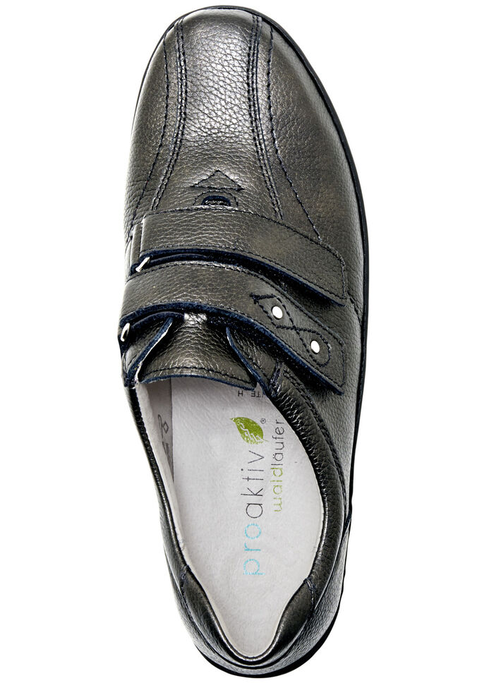 Waldläufer, bequeme Damen-Slipper, Weite H, mit herausnehmbarem Fussbett ALTSILBER
