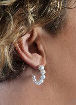 Elegante Creolen mit S&uuml;sswasser-Zuchtperlen 