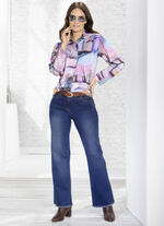 Jeans mit angesagtem Fransensaum DUNKELBLAU