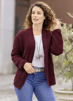 Strickjacke mit Perlfangakzenten 