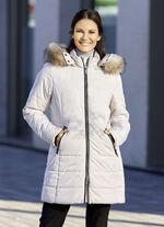 Funktions-Longjacke mit Kunstpelz-Innenausstattung in der Kapuze 