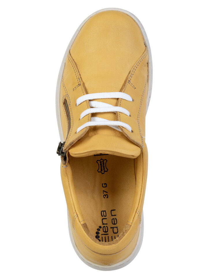 ELENA EDEN, bequeme Damen-Schnürschuhe, Weite G, mit herausnehmbarem Fussbett GELB