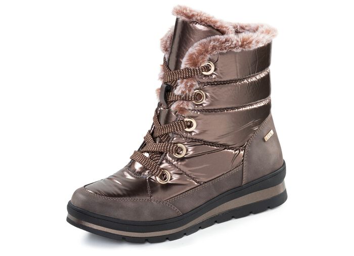 ELENA EDEN, gef&uuml;tterte Damen-Boots, Winterschuhe, Weite G, mit herausnehmbarem Fussbett BRONZE