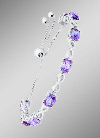 Edles Armband mit echt Amethyst 