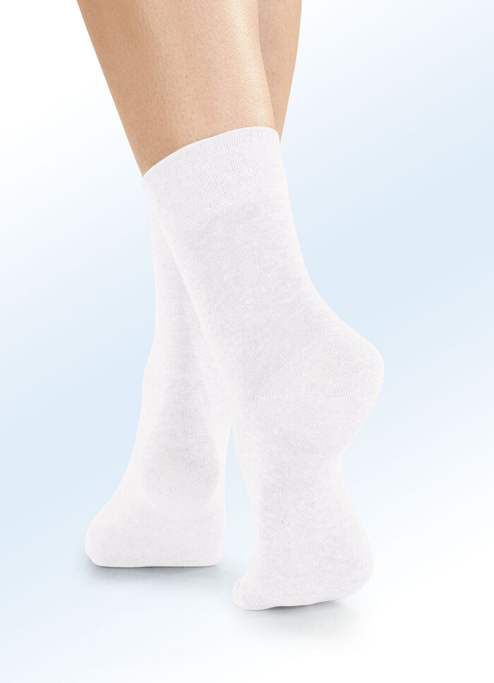 Viererpack Socken mit BIO-Baumwolle 4X WEISS 