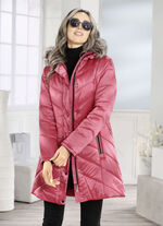 Longjacke mit umschlagbaren Ärmeln in Kontrast 
