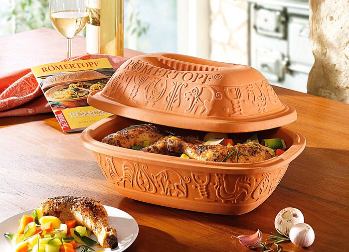 R&ouml;mertopf mit Kochbuch 