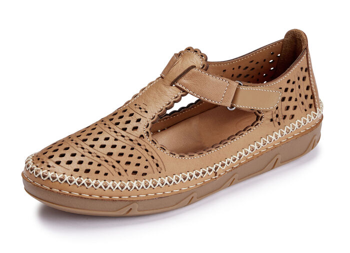 ELENA EDEN Slipper aus Rind-Nappaleder COGNAC