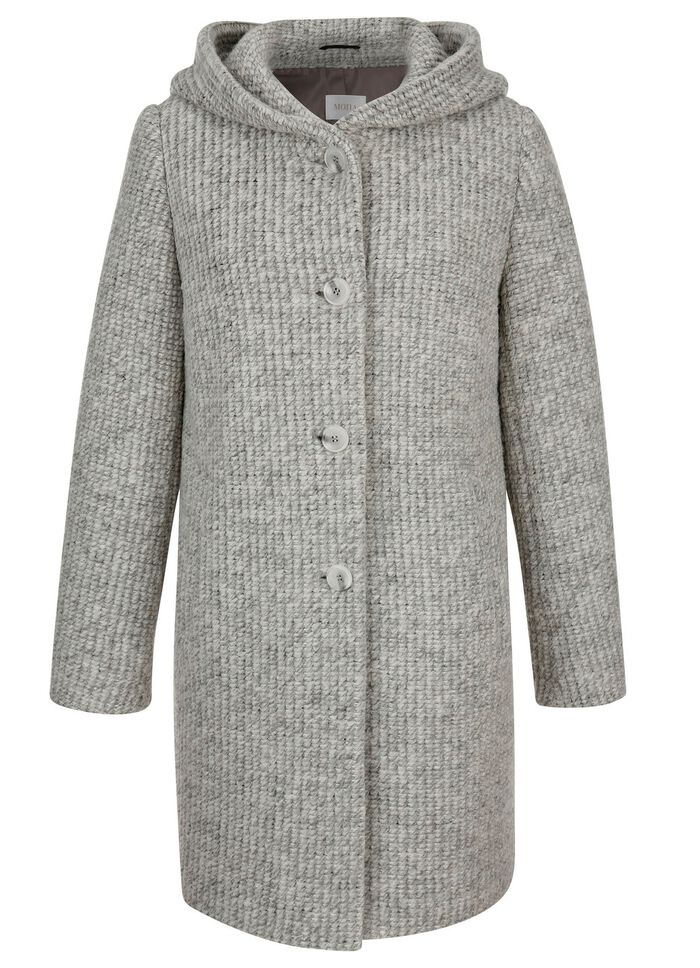 Longjacke mit fester Kapuze 