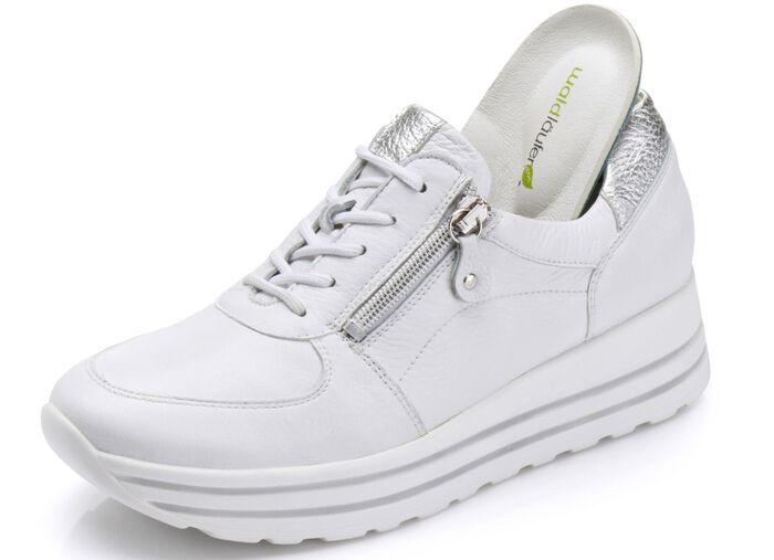 Waldl&auml;ufer, bequeme Damen-Sneaker, Weite H, mit herausnehmbarem Fussbett WEISS