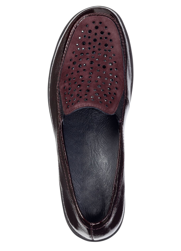 ELENA EDEN, bequeme Damen-Slipper, Weite H, mit herausnehmbarem Fussbett BURGUND