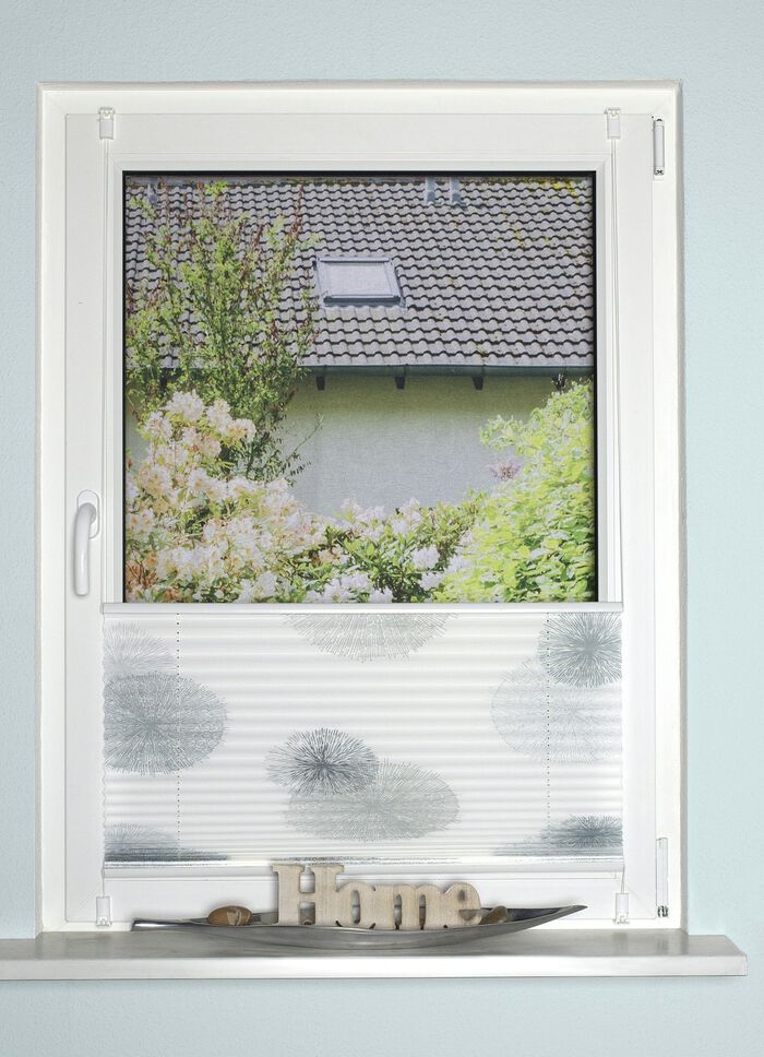 Plissee-Rollos ohne Bohren und Schrauben GRAU-STEINGRAU