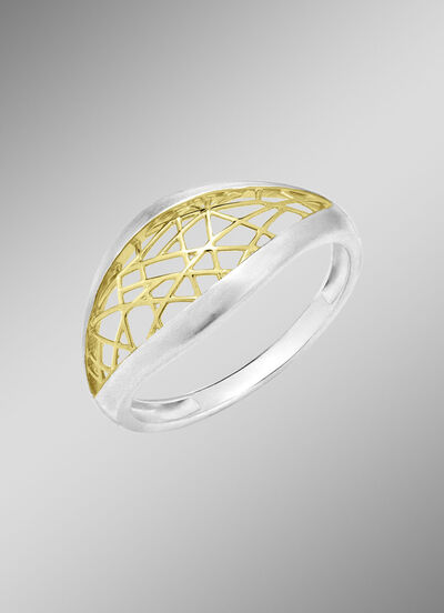 Faszinierender Damenring in edler Bicolor-Optik 