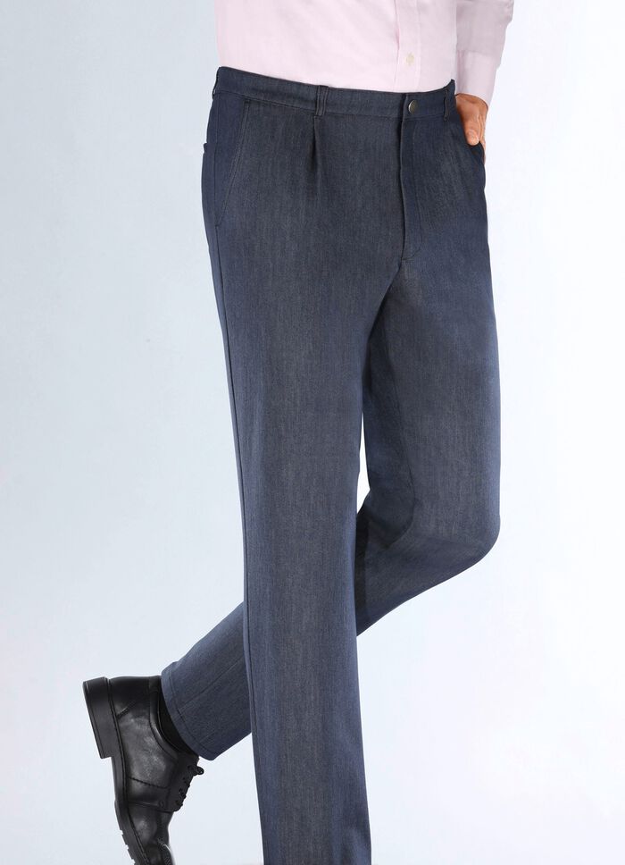 &laquo;Klaus Modelle&raquo;-Edeljeans mit Bundfalten in 2 Farben BLAU