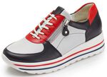 Waldl&auml;ufer, bequeme Damen-Sneaker, Weite H, mit herausnehmbarem Fussbett BLAU-WEISS-ROT