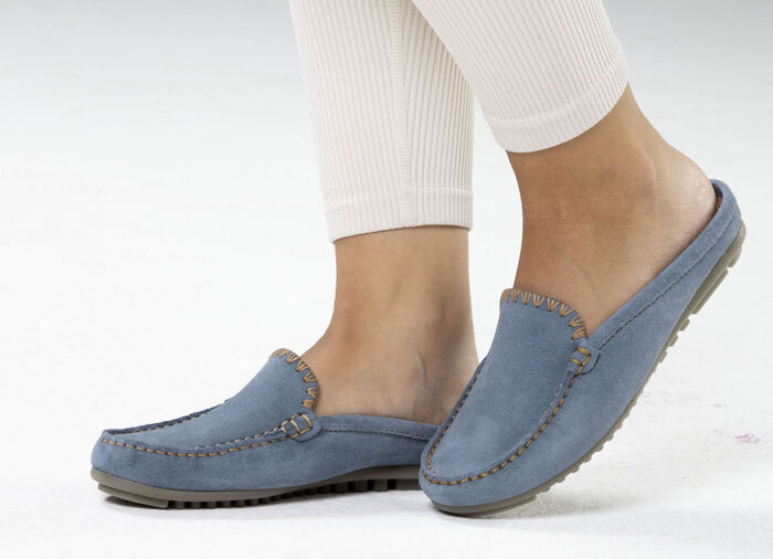 ELENA EDEN Mokassin-Sabot aus Veloursleder JEANS