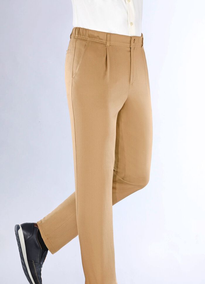Hose von &laquo;Klaus Modelle&raquo; mit Gummibund in 3 Farben CAMEL