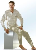Pyjama mit Knopfleiste und Bündchen 