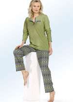 Zweierpack Pyjamas mit Brusttasche und Knopfleiste 1X GELB,1X OLIV
