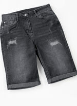 Jeans-Bermudas mit tollen Used-Effekten ANTHRAZIT