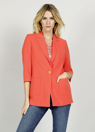 Blazer mit geschlitztem 3/4 Arm 