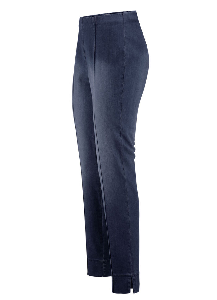 Jeans mit abgesteppten Biesen  DUNKELBLAU
