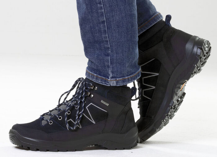 Atmungsaktive Herren-Boots, Weite K, mit herausnehmbarem Fussbett SCHWARZ-NACHTBLAU