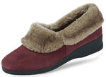 ELENA EDEN Hausschuh mit echtem Lammfellfutter BORDEAUX-TAUPE