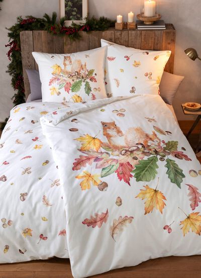 Bettw&auml;sche-Garnitur mit herbstlichen Motiven 