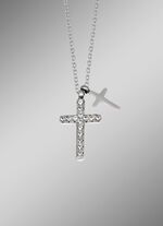 Ausdrucksstarke Halskette mit synth. Zirkonia 