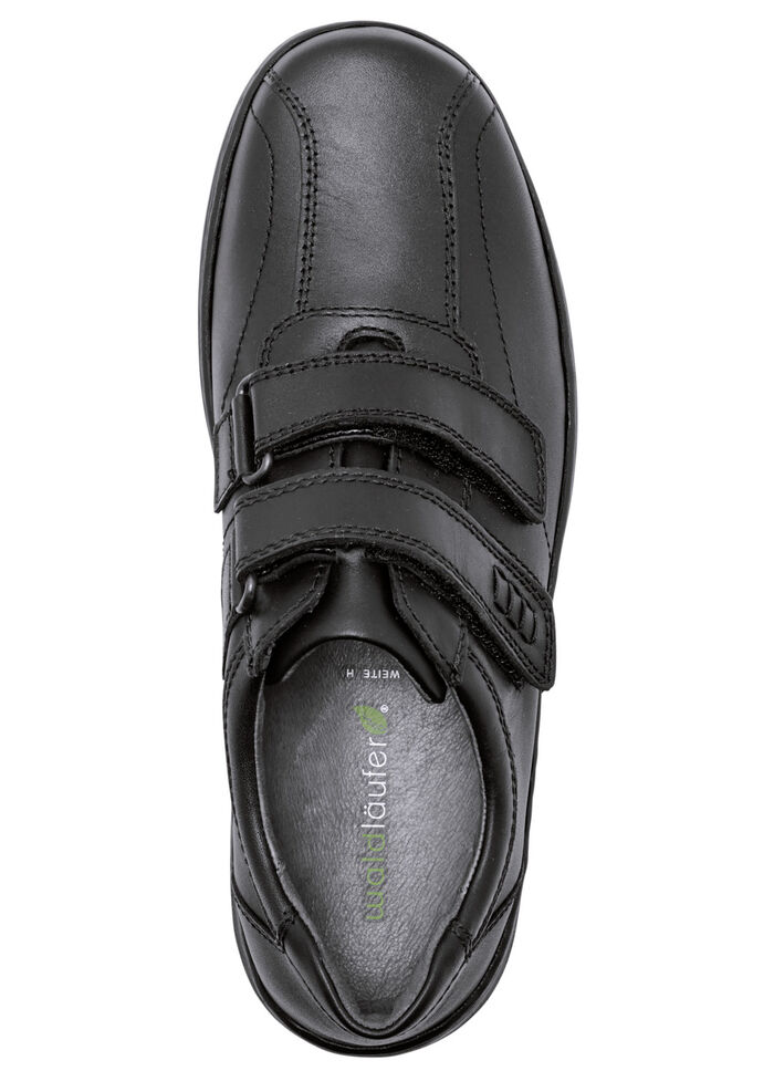 Waldläufer, bequeme Herren-Slipper, Weite H, mit herausnehmbarem Fussbett SCHWARZ