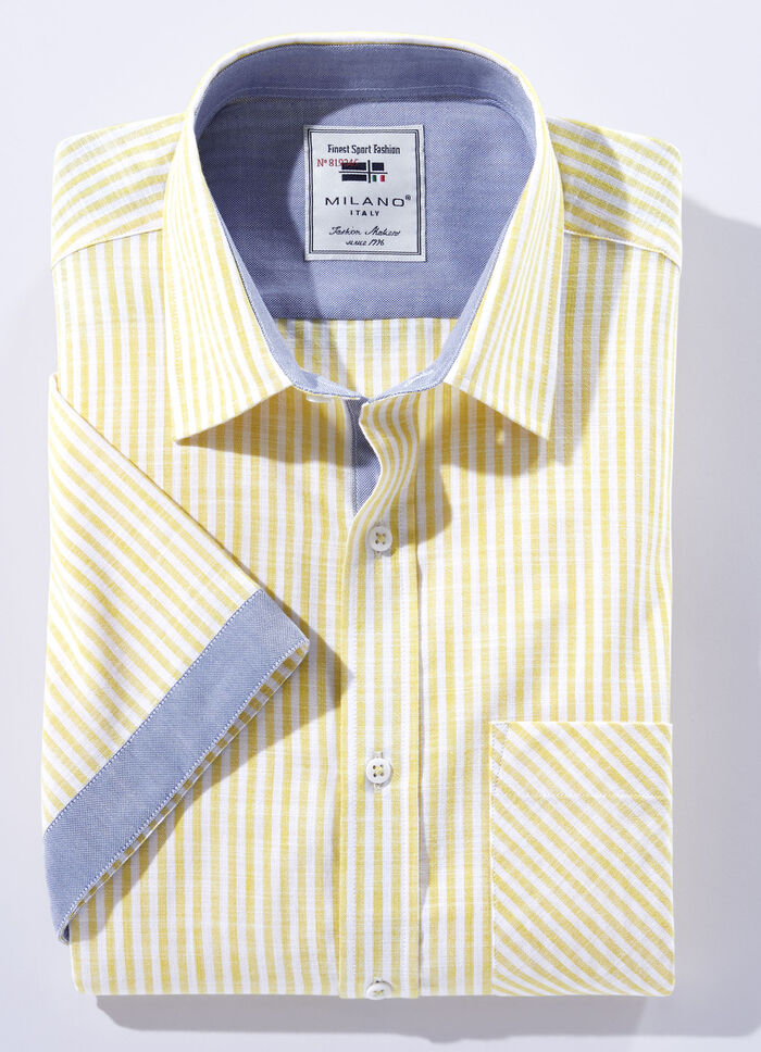 Gestreiftes &laquo;Milano Italy&raquo;-Hemd in 4 Farben GELB-WEISS GESTREIFT
