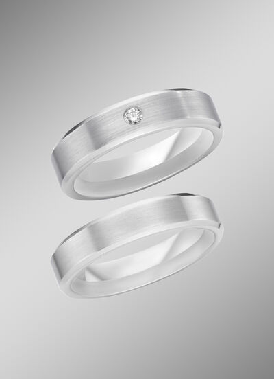 Mattierter Trauring in Silber 925/- fein 