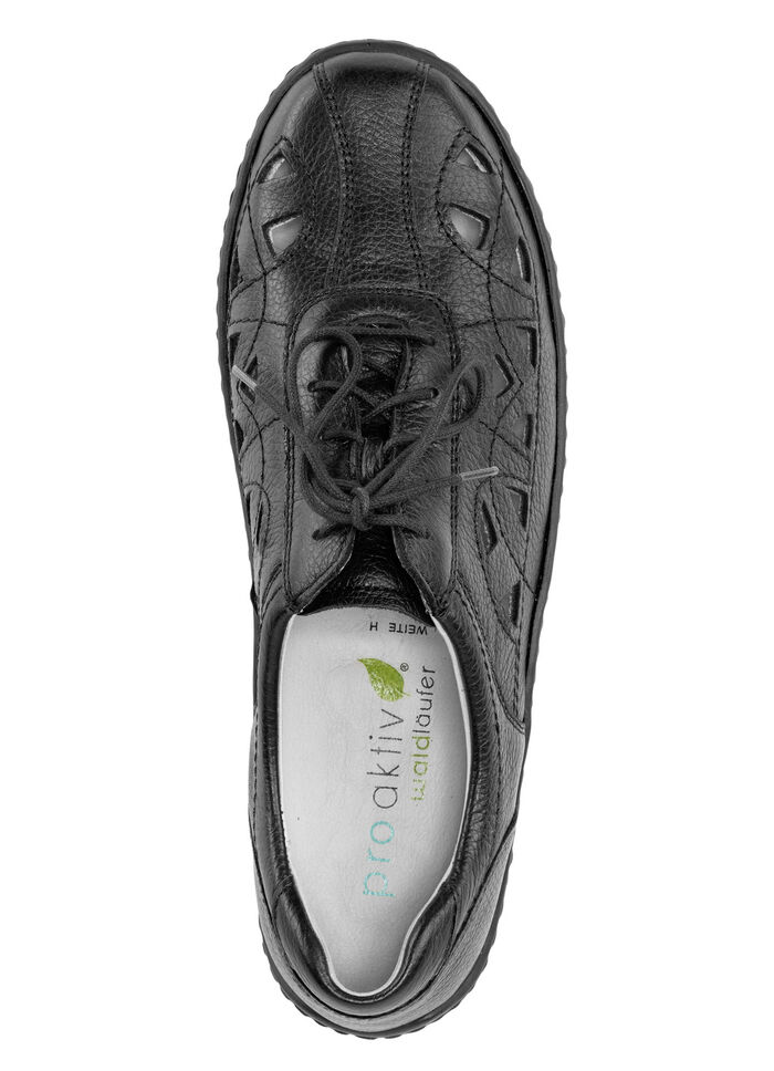 Waldläufer Schnürschuh mit luftigen Durchbrüchen SCHWARZ