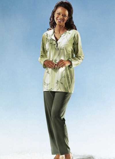 Pyjama, Langarm mit Knopfleiste 