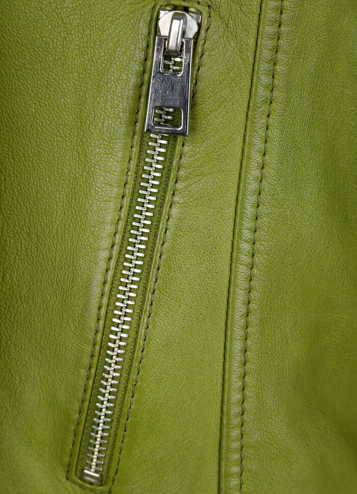 Lederjacke mit Stehkragen 