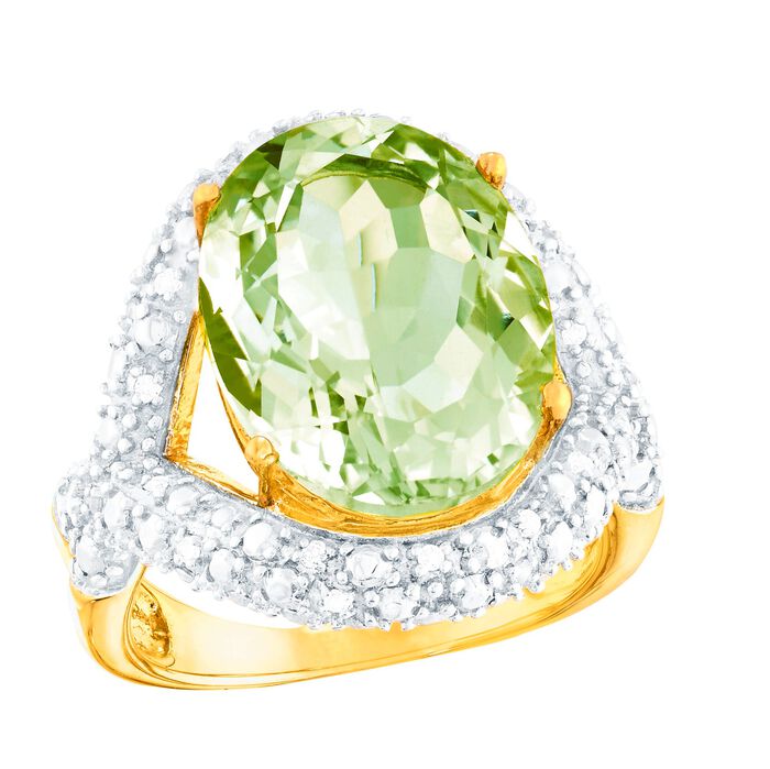 Strahlend sch&ouml;ner Damenring mit echt Amethyst und echt Weisstopas 