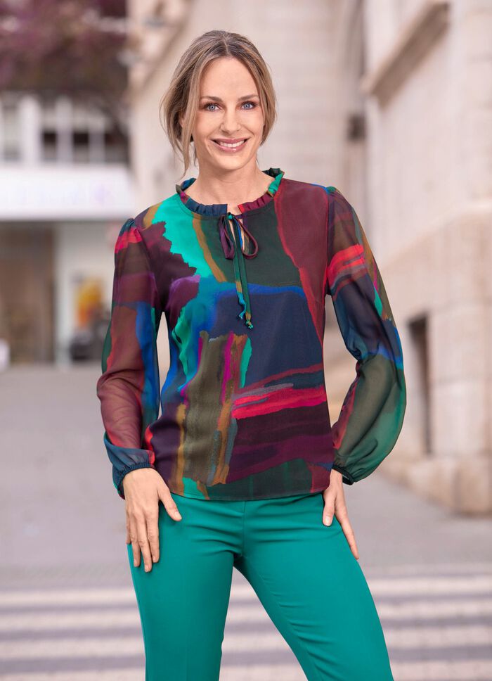 Tunika mit R&uuml;schenkragen 