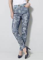 Hose mit floraler Dessinierung 
