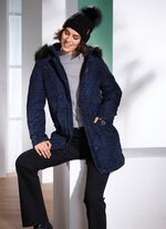 Longjacke mit Raubtierfell-Dessin 