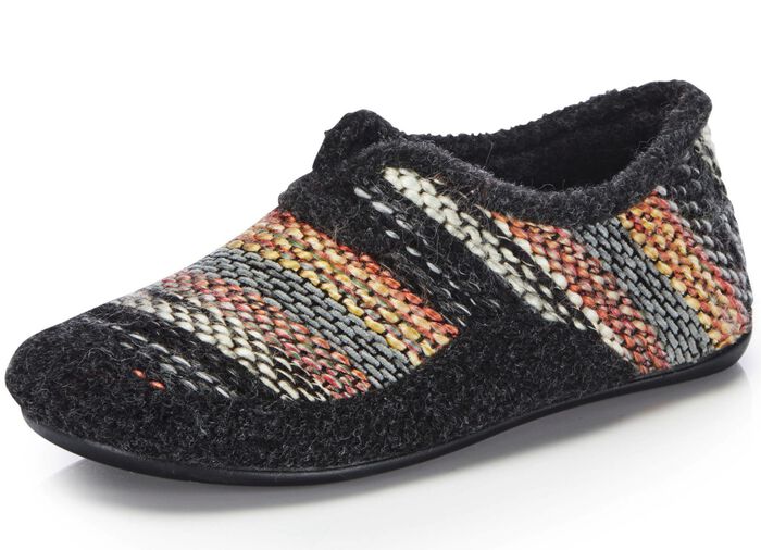 Laurina, bequeme Damen-Hausschuhe, Weite G, mit herausnehmbarem Fussbett 