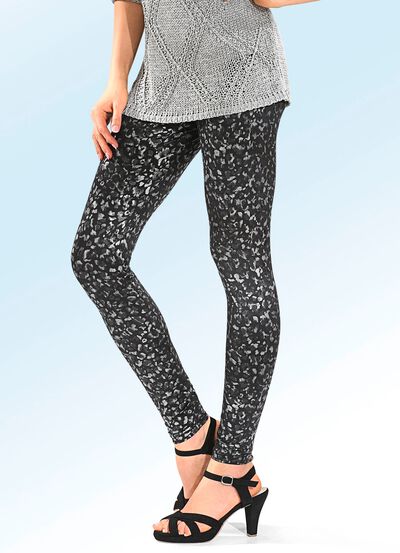 Leggings mit trendiger Tierfell-Dessinierung 