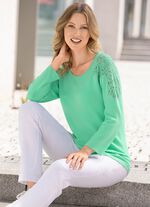 Pullover mit edler Spitze   MINZE