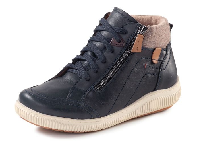 ELENA EDEN, bequeme Damen-Boots, Weite H, mit herausnehmbarem Fussbett MARINE