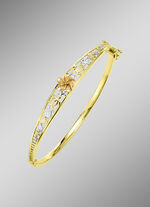 Tricolor Goldarmreif mit Blumendesign 
