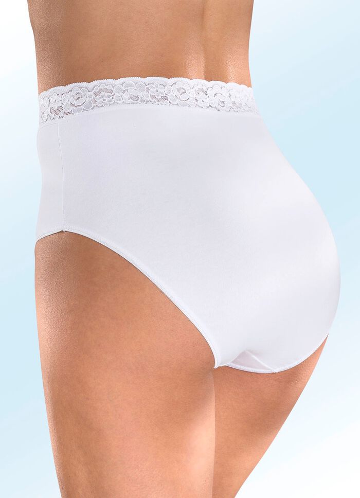 Viererpack Slips mit Spitzenbund 