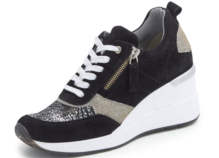 ELENA EDEN Schn&uuml;rschuh mit gl&auml;nzend bedrucktem Elastikmaterial 