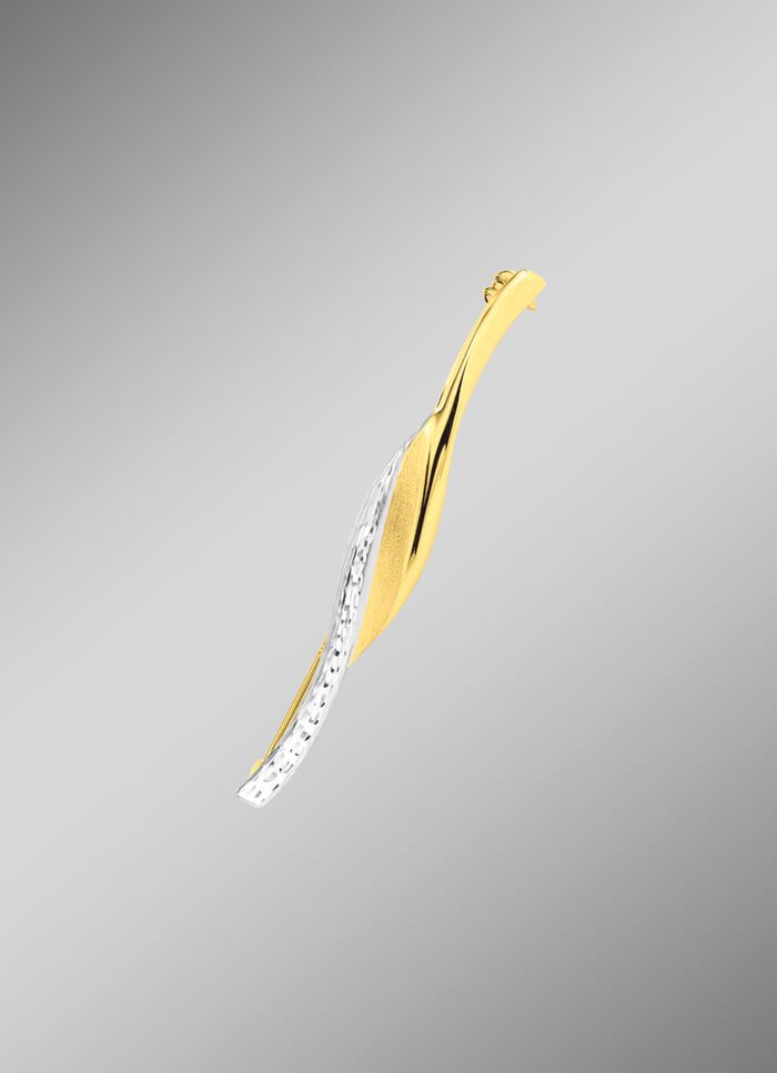 Diamantierte Anstecknadel in Tricolor 